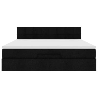 Ottoman bed met matras 160x200cm stof zwart
