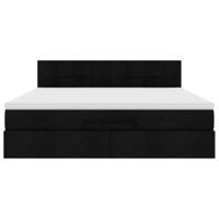 Ottoman bed met matras 160x200cm stof zwart - thumbnail
