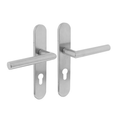 Intersteel Deurkruk Jura hoek 90° op schild profielcilindergat 72mm EN1906/4 - RVS