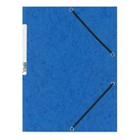 Q-CONNECT elastomap, A4, 3 kleppen en elastieken, karton, blauw - thumbnail