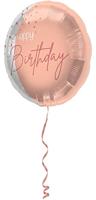 Folieballon &apos;happy Birthday&apos; Lush Blush - 45cm - thumbnail