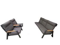 Carouge loungeset 3 delig teak antraciet Afmetingen: Loungebank L190 x B85 x H95, Fauteuil L71 x B85 x H95 Driesprong Collection - Driesprong collection - thumbnail