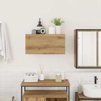 Badkamerwandkast 60x25x30 cm bewerkt hout artisanaal eikenkleur - thumbnail
