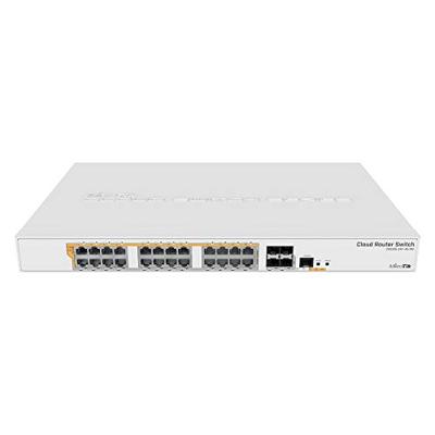 MikroTik 328-24P-4S+RM Cloud Router Switch, CRS328-24P-4S+RM (Cloud Router Switch 800 MHz CPU, 512MB RAM, 24xGigabit LAN (All PoE-out), 4xDDR4-+ Cages, RouterOS L)