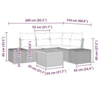 Tuinbankenset met kussen 5 pcs Zwart poly rattan - thumbnail
