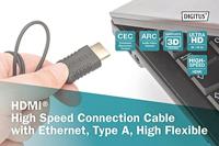 Digitus DB-330120-020-S HDMI-kabel HDMI Aansluitkabel HDMI-A-stekker 2 m Zwart, Goud 4K UHD, Afgeschermd (dubbel), Flexibel, Afgeschermd, Zeer flexibel, Met - thumbnail