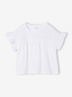 T-shirt meisjes met geborduurde details ecru - thumbnail