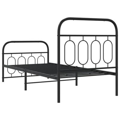 Bedframe met hoofd- en voeteneinde metaal zwart 90x190 cm - thumbnail
