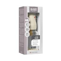 BIBS Glas Latex Slow Flow Babyfles 0+ Maanden Ivory - thumbnail