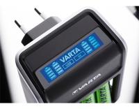 Varta 57687101441 Plug Charger+, lader voor accu’s in AA/AAA/9V en USB-apparaten, laden via individuele laadschacht, incl. 4x AA 2100mAh accu, zwart - thumbnail