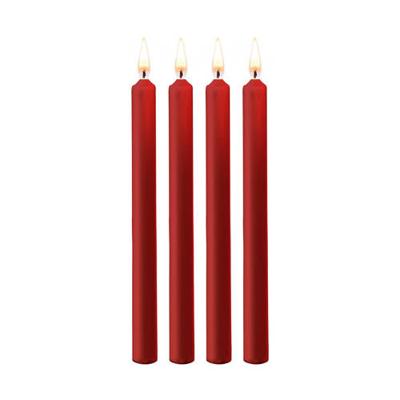 Teasing Wax Candles Large - Parafin - 4-pack - Red