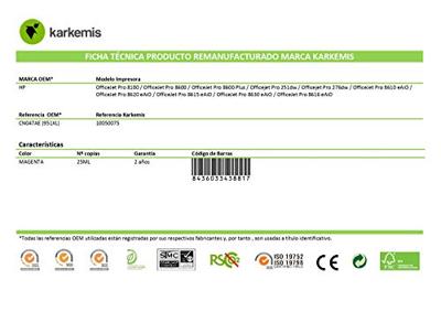 Gerecyclede Inktcartridge Karkemis 951 XL Magenta