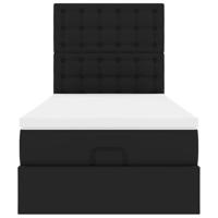 Ottoman bed met matras en LED's 100x200cm kunstleer zwart - thumbnail