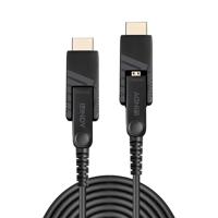 LINDY 38322 HDMI-kabel Aansluitkabel HDMI-micro-D-stekker, HDMI-micro-D-stekker 30.00 m Zwart 4K UHD - thumbnail
