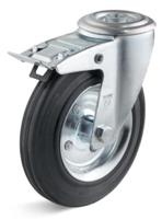 Torwegge Zwenkwiel m/rem rubber ø125 staal / boutbevestiging - thumbnail