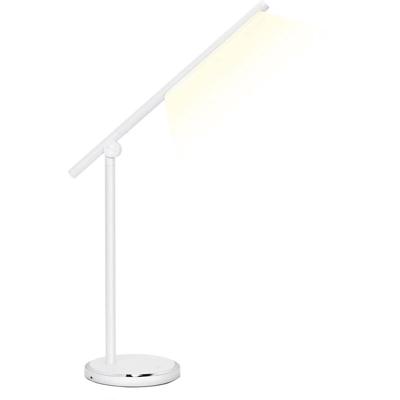 LED Bureaulamp 8W - USB Oplaadfunctie - Dimbaar & Kleurverstelbaar - Mat Wit Aluminium