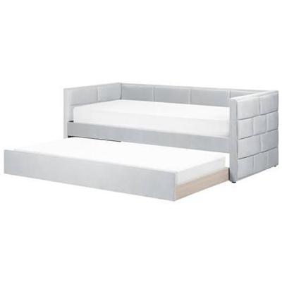 Beliani - CHAVONNE - Slaapbank - Lichtgrijs - 90 x 200 cm - Fluweel