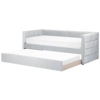 Beliani - CHAVONNE - Slaapbank - Lichtgrijs - 90 x 200 cm - Fluweel - thumbnail