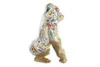 Decoratieve figuren DKD Home Decor 28,5 x 26,5 x 41 cm Gouden Multicolour Gorilla - thumbnail