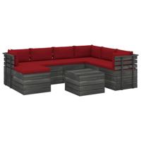 vidaXL 8-delige Loungeset pallet met kussens massief grenenhout - thumbnail