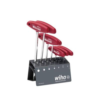 Wiha Stiftsleutelset met dwarsgreep | Zeskant | 8-delig hoogglans vernikkeld | incl. werkbankhouder - 953 - 00953 - thumbnail