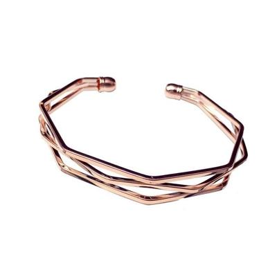 Vintage korte open Charms Multi-Layer Manchet armband Bangles (Rose goud)