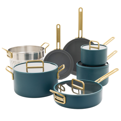 GreenPan™ Stanley Tucci™ Ceramic Nonstick 11-Piece Cookware Set, Venetian Teal