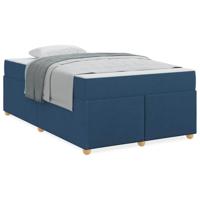 Bedframe met matras Blauw 120 x 190 cm Stof - thumbnail