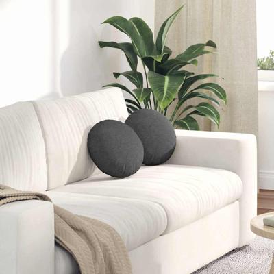 VidaXL Zitkussens 2 pcs donkergrijs ø 30 cm katoen stof