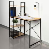 Bureau met plank Max Home Staal Melamine spaanderplaat 120 x 12 x 64 cm - thumbnail