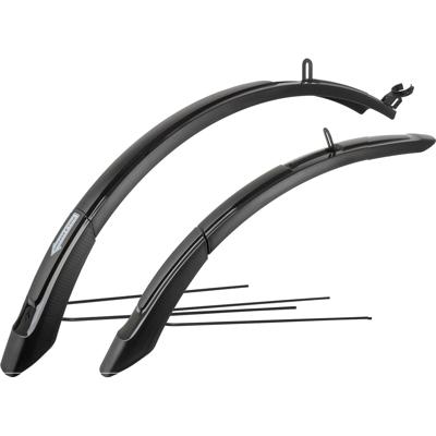 M-Wave spatbordenset 26-29 inch 65mm met stangen zwart op kaart