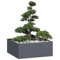VidaXL Plantenbak 100x100x40 cm staal antracietkleurig - thumbnail