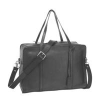 5th Avenue leren schoudertas zwart - thumbnail