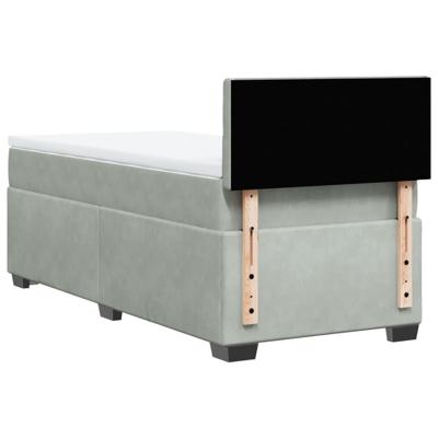 Boxspring met matras fluweel lichtgrijs 200x200 cm