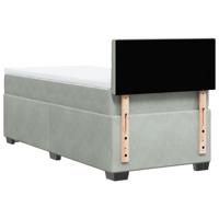 Boxspring met matras fluweel lichtgrijs 100x200 cm - thumbnail