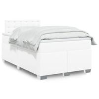 Boxspring met matras kunstleer wit 120x200 cm - thumbnail