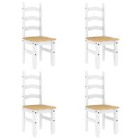 5-delige Eethoek Panama massief grenenhout wit - thumbnail