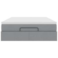 Ottoman bed met matras 140x200cm stof lichtgrijs - thumbnail