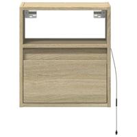 Tv-wandmeubel met LED-verlichting 41x31x45 cm sonoma eikenkleur - thumbnail