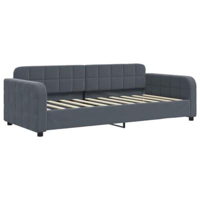 Slaapbank 90x190 cm fluweel donkergrijs Slaapbank 90x190 cm fluweel donkergrijs