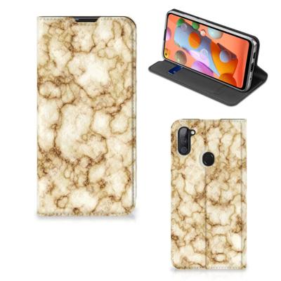 Samsung Galaxy M11 | A11 | Standcase | Marmer Goud Samsung Galaxy M11 | A11 | Standcase | Marmer Goud