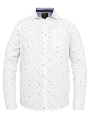PME Legend regular fit overhemd met all over print wit/blauw