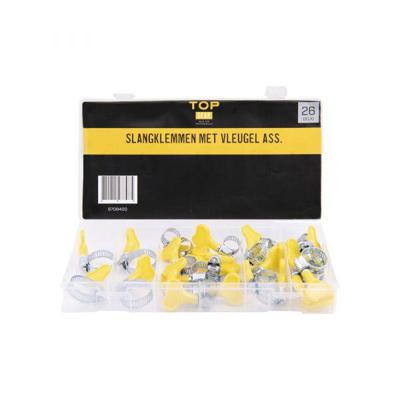 Topgear slangklemmen met vleugel ass. 26-delig.