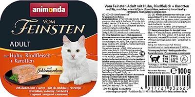 ANIMONDA Vom Feinsten Adult Chicken, beef and carrots - nat kattenvoer - 100g