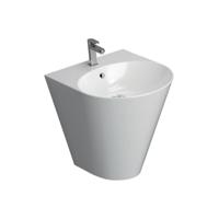 Wastafel AquaSplash Cone Keramisch 51x44 cm Met Kraangat Hoogglans Wit Aquasplash - thumbnail