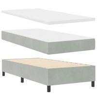 Boxspring bed met matras Lichtgrijs 80 x 200 cm Fluweel - thumbnail