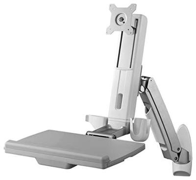 ICY BOX IB-MS600-W, Sit-Stand-Workstation mit Wandhalter für ein Monitor bis zu 24 Monitor-wandbeugel 1-voudig 25,4 cm (10) - 61 cm (24) Zilver, Grijs, Wit In ICY BOX IB-MS600-W, Sit-Stand-Workstation mit Wandhalter für ein Monitor bis zu 24 Monitor-wandbeugel 1-voudig 25,4 cm (10) - 61 cm (24) Zilver, Grijs, Wit In