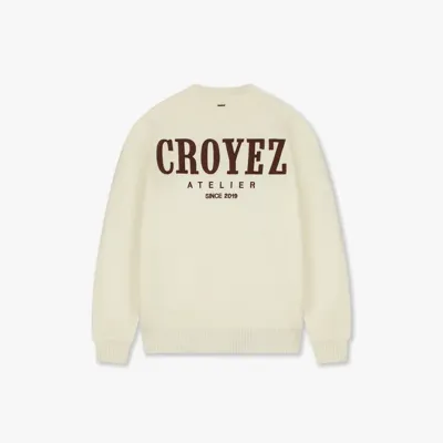 Croyez Gallery Knit Sweater Heren Gebroken Wit - Maat S - Kleur: Gebroken Wit | Soccerfanshop Croyez Gallery Knit Sweater Heren Gebroken Wit - Maat S - Kleur: Gebroken Wit | Soccerfanshop