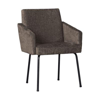 WOOOD Eetkamerstoel 'Mount' Chenille, kleur Grijs/Bruin