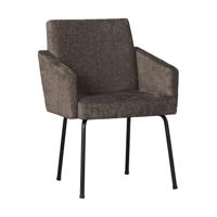 WOOOD Eetkamerstoel 'Mount' Chenille, kleur Grijs/Bruin - thumbnail